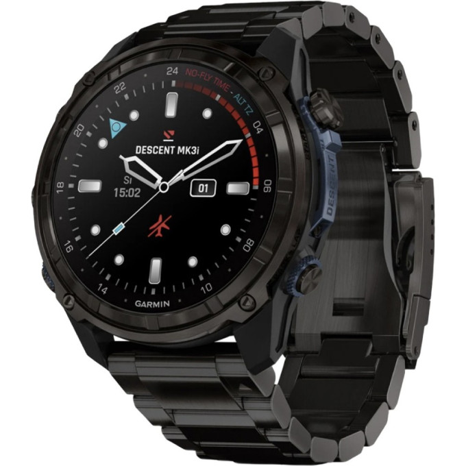 Часы-навигатор GARMIN DESCENT MK3I 51 мм CARBON GREY DLC TITANIUM WITH DLC TITANIUM BAND 010-02752-14