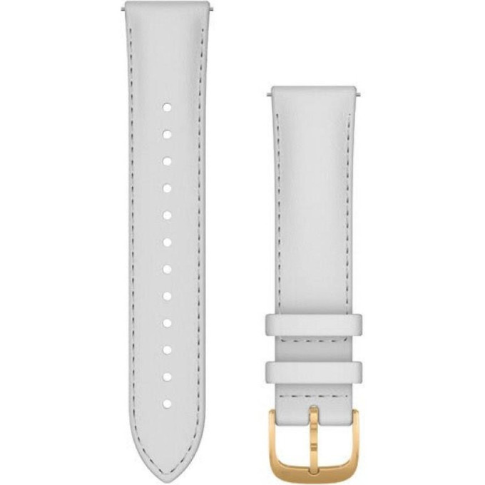 Ремешок GARMIN QUICK RELEASE BAND 20MM WHITE ITALIAN LEATHER/24K GOLD PVD 10572